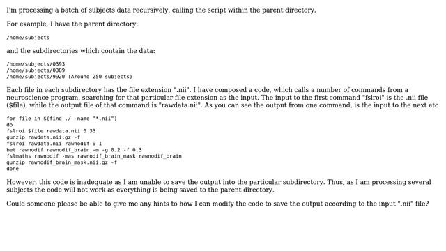 Unix & Linux: Direct recursive shell script output to each subdirectory, not parent directory смотреть онлайн