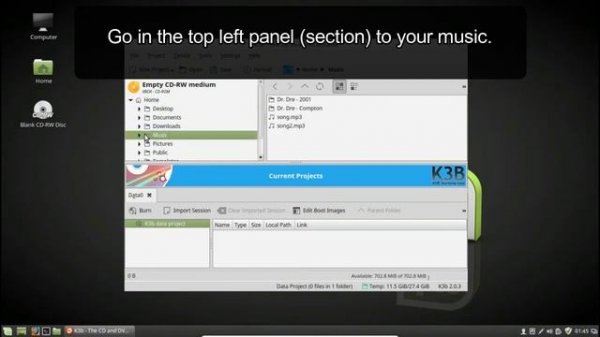 How to burn MP3 files and folders to CD using K3b in Linux (Linux Mint and Ubuntu)