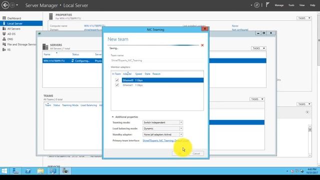 How to configure NIC Teaming in Windows Server 2012 R2 (Step by Step ) смотреть онлайн