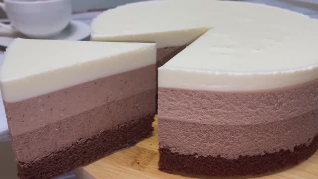 Торт «ТРИ ШОКОЛАДА» Очень вкусный МУССОВЫЙ ТОРТ смотреть онлайн