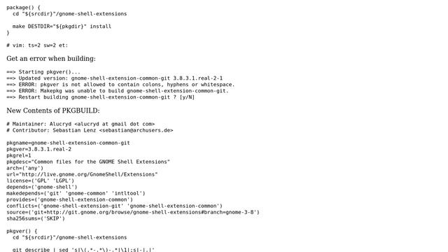 Unix & Linux: Error installing gnome-shell-extension-common from AUR on Arch смотреть онлайн