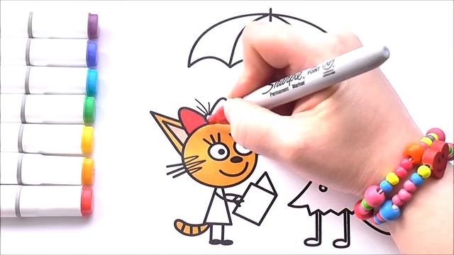 Три Кота Мультик Раскраска Рисуем Раскраски Три Кота смотреть онлайн