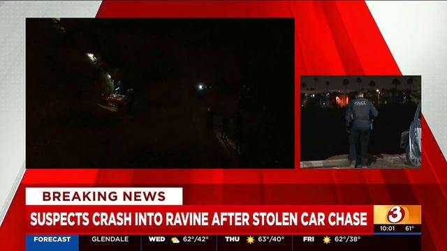 Suspects crash into Tempe ravine after stolen car chase смотреть онлайн