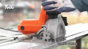 Плиткорез/мокрорез электрический с направляющей шиной и возможностью сухого реза с пылесосом.