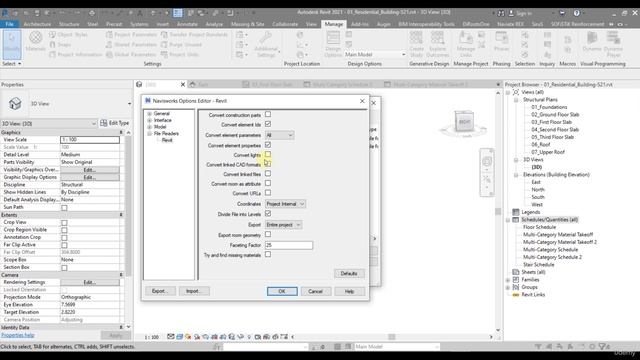 4.12 -Export Settings to Navisworks