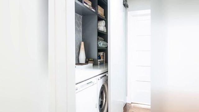 75 Laundry Room With Open Cabinets And Gray Walls Design Ideas You'll Love 🌈 смотреть онлайн