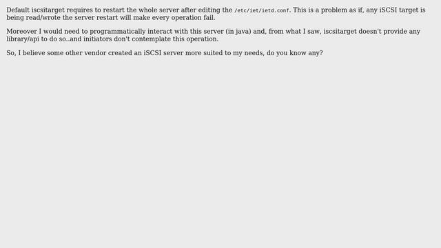 Unix & Linux: Suggest me an iscsi server which supports adding a target at runtime смотреть онлайн