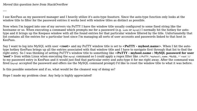 How to set PuTTY window title from within Linux when executing particular command? смотреть онлайн