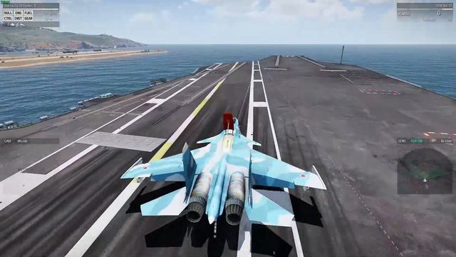 Trying to land Russian SU 33 on US Aircraft Carrier in Arma 3 смотреть онлайн