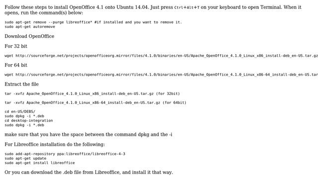 Ubuntu: Unable to install Apache OpenOffice 4.1 on Ubuntu 14.04 смотреть онлайн