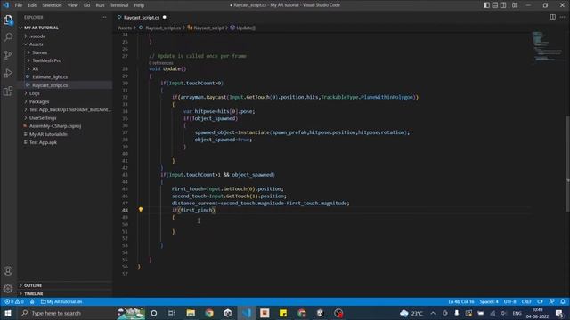 Unity AR foundation(Part-4) Pinch to scale Tutorial смотреть онлайн