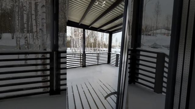 Кухня-гостинная с необычным решением в доме компании ЮКО на выставке Open Village 24. смотреть онлайн