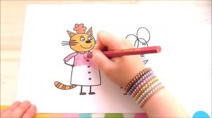 Три Кота Мультик Раскраска Рисуем Раскраски для Детей