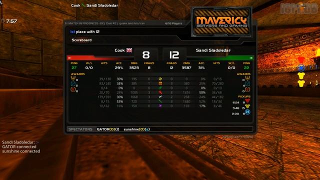 Quake Live: Duel Match Sandi Sladoledar (Capwn) -vs- Cook on Bloodrun смотреть онлайн