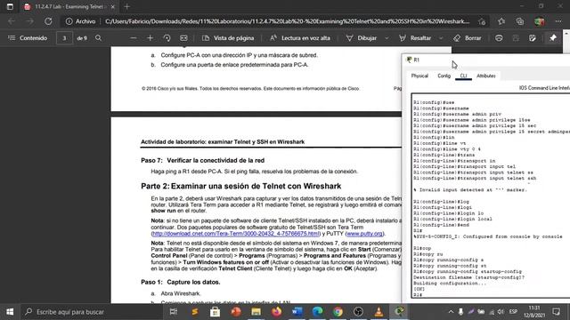 11.2.4.7 Lab - Examining Telnet and SSH in Wireshark смотреть онлайн