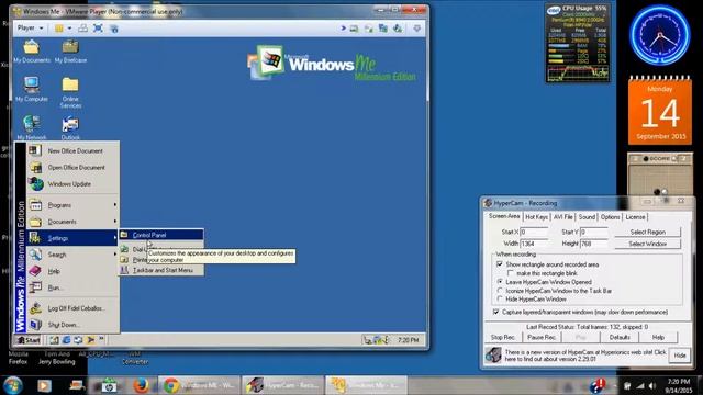 Windows ME In VMware Player смотреть онлайн