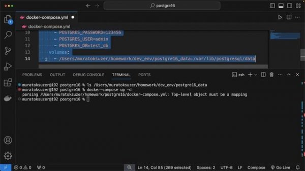 PostgreSQL with docker-compose and DBeaver