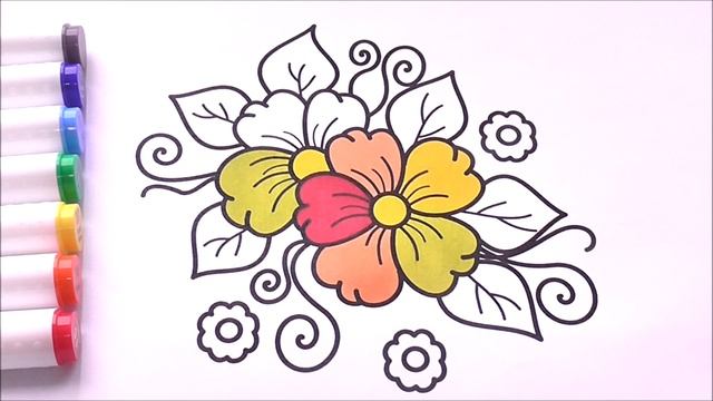 Цветы Как Рисовать Красивые Цветы Рисунок и Раскраска Рисуем Раскраски // How To Draw Flowers смотреть онлайн