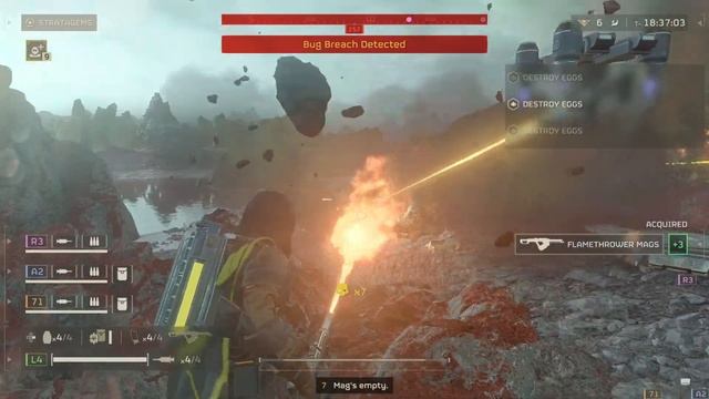 HELLDIVERS 2 Flamethrower Fun смотреть онлайн