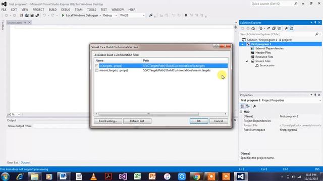 Setting Up Visual Studio 2012 For Assembly Language Coding смотреть онлайн
