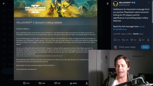 Helldivers 2 & Sony Just Screwed Over PC Players... смотреть онлайн