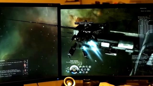 Eve Online gaming on double monitor windows system смотреть онлайн
