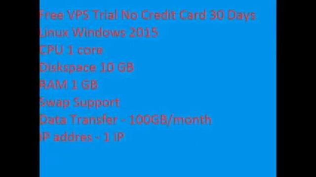 Free VPS Trial No Credit Card 30 Days Linux Windows June 2015 смотреть онлайн