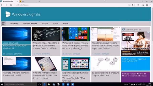 Video tour completo di Windows 10 Insider Preview Build 10558 смотреть онлайн