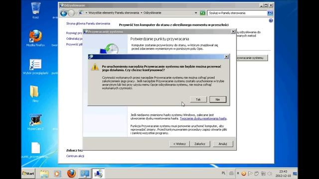 Przywracanie ustawień systemu Windows 7 Professional przy pomocy punktu przywracania. смотреть онлайн