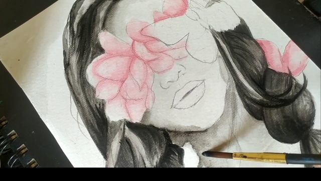 Beautiful Girl with Flowers/Water Colour Painting/Aesthetic Painting/ Step by step/ Easy drawing смотреть онлайн