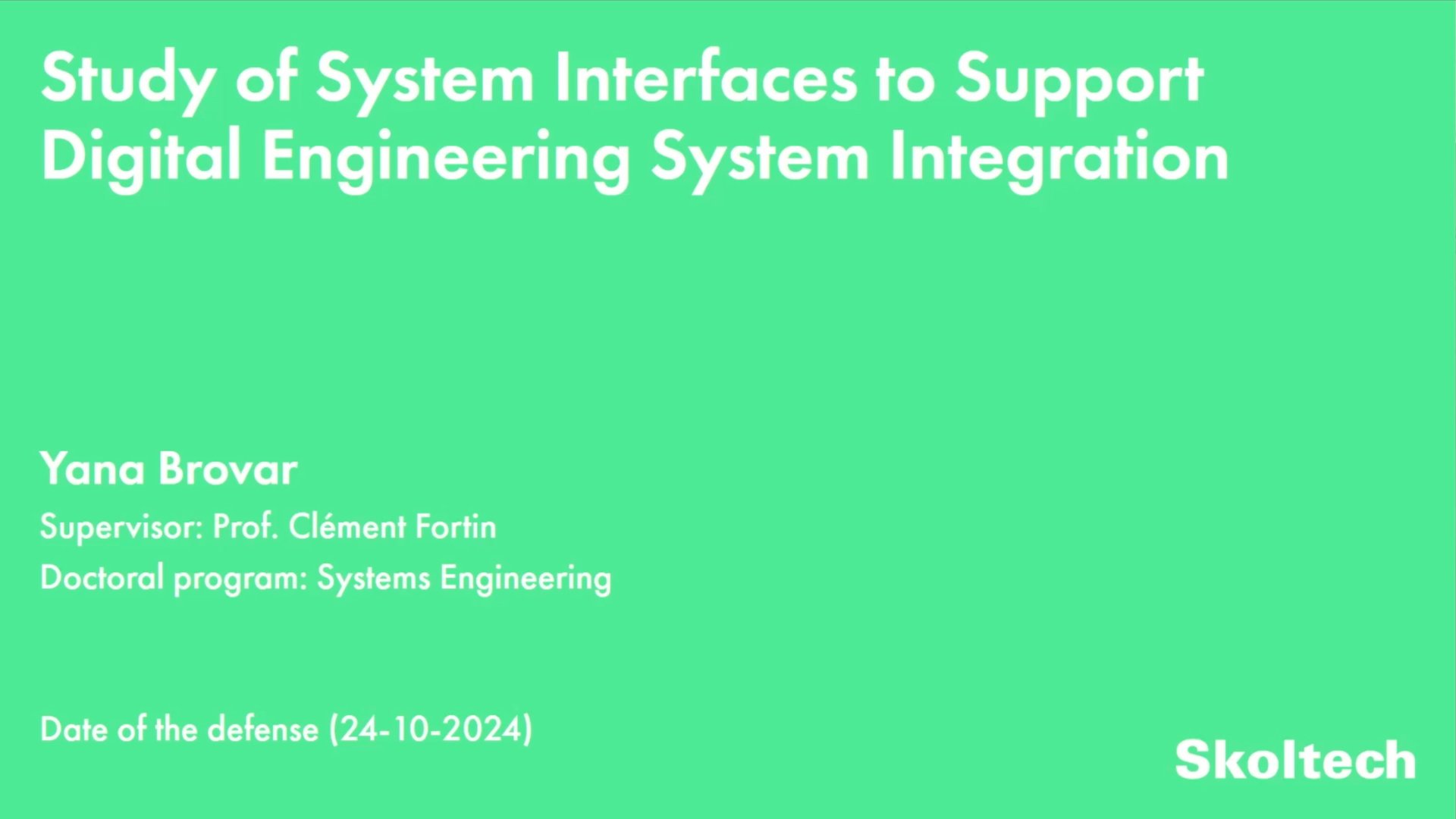 PhD Thesis Defense. Yana Brovar