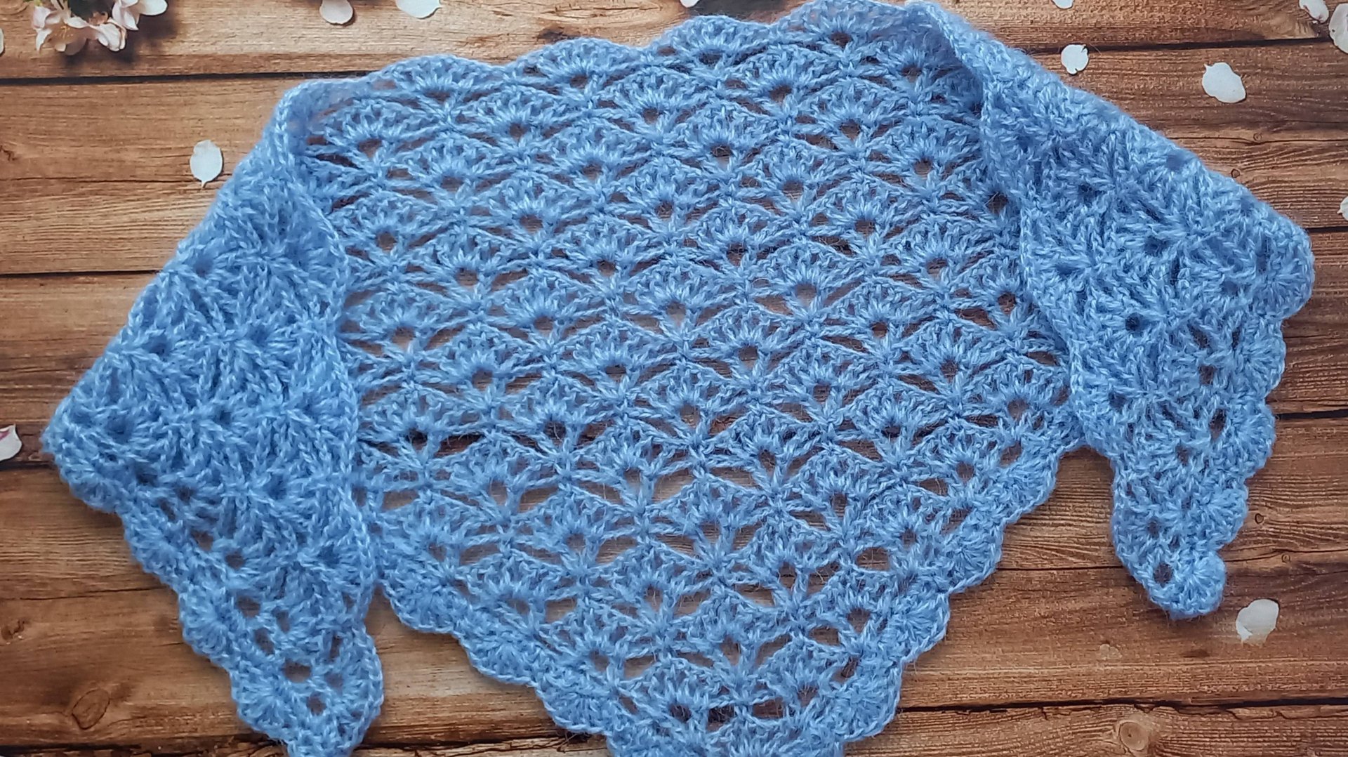 МК Узор для шали крючком 🌼 смотреть онлайн