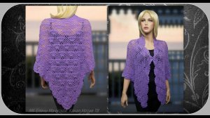 Вязание ажурной шали крючком из альпаки