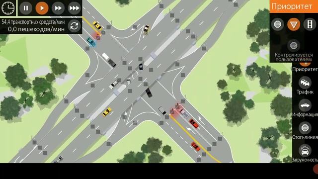 Intersection controller, режим симуляция смотреть онлайн