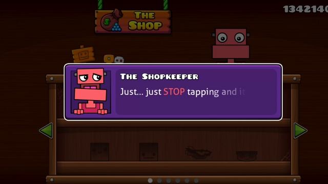 Что будет если трогать продавца скинов в geometry dash смотреть онлайн
