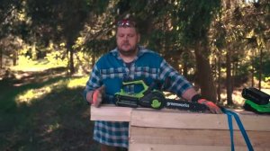 Тест аккумуляторной цепной пилы Greenworks G40CS30II, 40V (2007807)