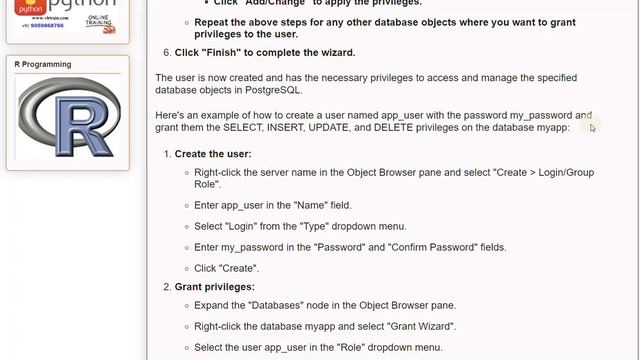 Creating a Database User in PostgreSQL in pgAdmin and psql 04|| About Postgresql смотреть онлайн