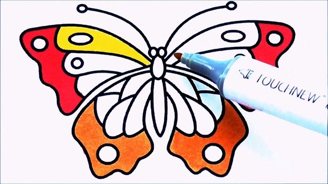 Бабочка Рисуем Раскраски для малышей смотреть онлайн