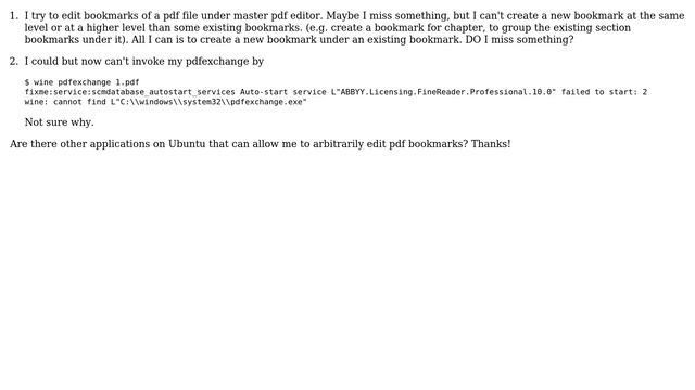 Ubuntu: Can master pdf editor or some other software allow me edit pdf bookmarks arbitrarily? смотреть онлайн