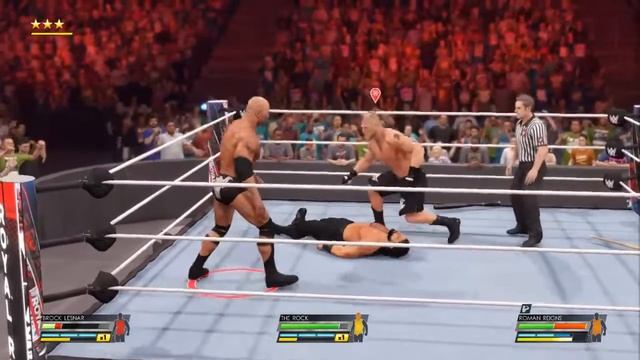 WWE 2K 22 rock v roman v brock смотреть онлайн