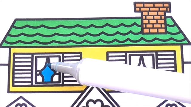 Рисуем ДОМИК Раскраски Для Малышей Draw the HOUSE Coloring For Kids смотреть онлайн