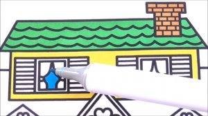 Рисуем ДОМИК Раскраски Для Малышей Draw the HOUSE Coloring For Kids
