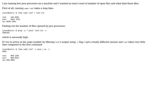 Unix & Linux: Inconsistent lsof output смотреть онлайн