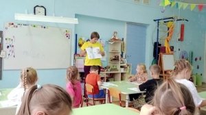 Занятие в подготовительной группе, обучение грамоте