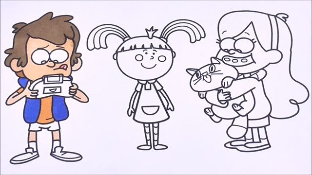 Мэйбл Пайнс Диппер и Царевна Раскраска для детей смотреть онлайн