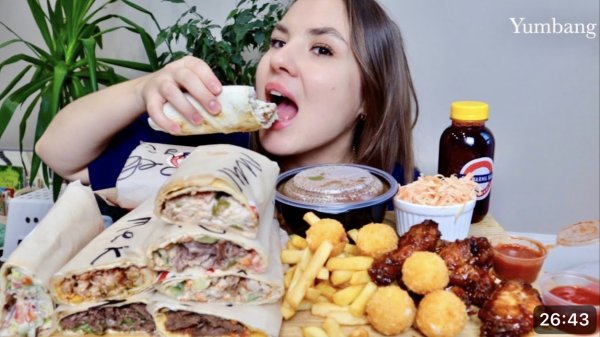 МУКБАНГ изменяет муж? ГОРА ШАУРМЫ ОТ SHAWARMA BAR mukbang kebab