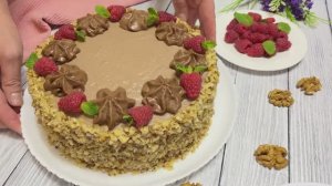 ОРЕХОВЫЙ ТОРТ✨Домашний Торт с Грецкими Орехами и Шоколадным Кремом//ПЫШНЫЙ ОРЕХОВЫЙ БИСКВИТ