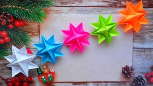 Гирлянда из бумаги.  Оригами поделка на Новый Год
