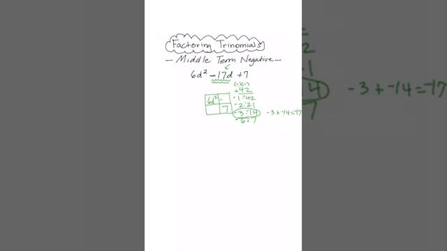 Factoring Trinomials - Middle Term Negative, Last Positive смотреть онлайн