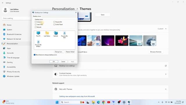 Windows 11 22H2 Desktop icons Settings смотреть онлайн